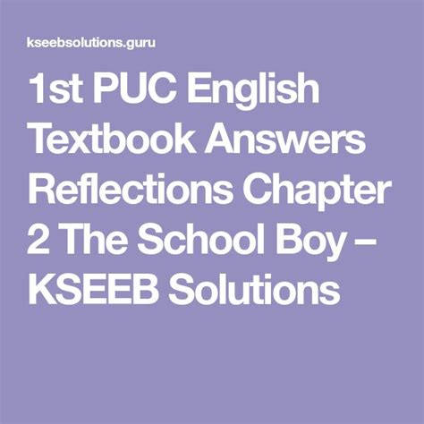 1st PUC English Textbook Answers Reflections .
